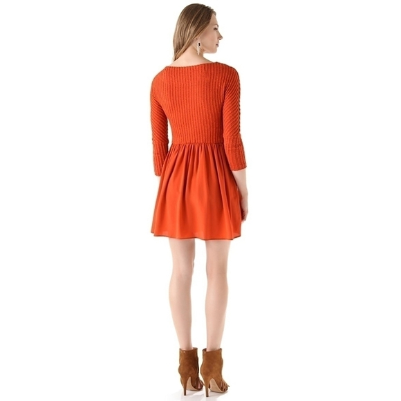 Thakoon Addition Combo Sweater Dress Terra Cotta L - Picture 3 of 11
